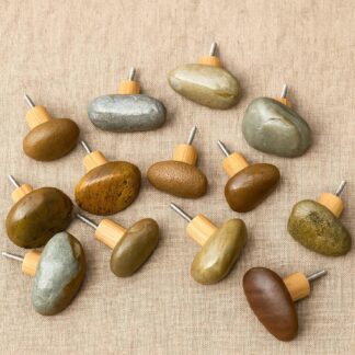 Natural Stone Wall Hook with Oak Base