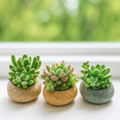 Mini Stone Succulent Planter, One Pot