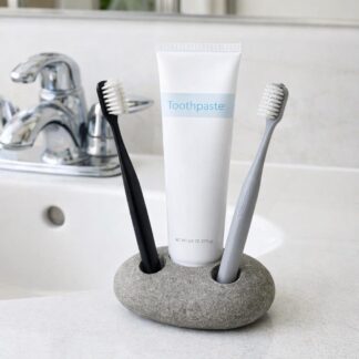 Stone Toothbrush Holder for 2 Brushes and 1 Toothpaste Tube