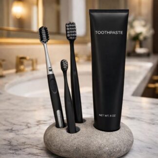 Stone Toothbrush Holder for 3 Brushes and 1 Toothpaste Tube