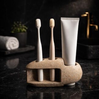River Stone Toothbrush and Toothpaste Organizer